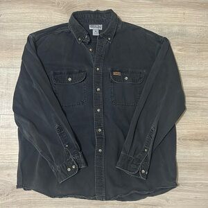Men’s Carhartt Dark Grey/ Black Button Up Shirt